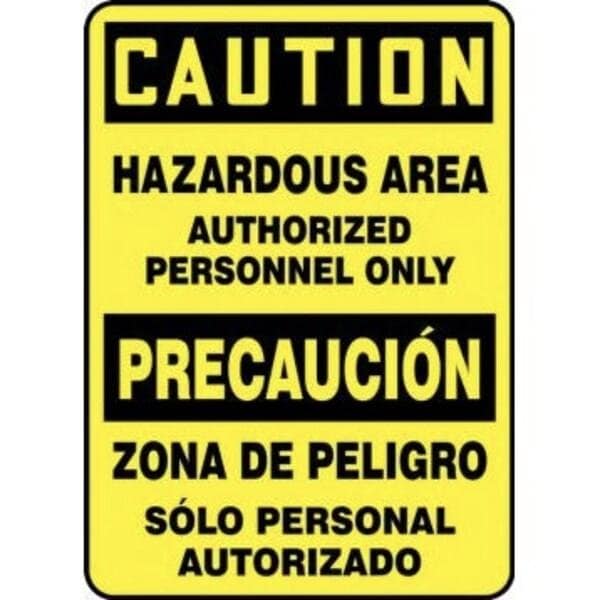 Accuform BILINGUAL OSHA CAUTION SAFETY SIGN SBMADM636XP SBMADM636XP - main